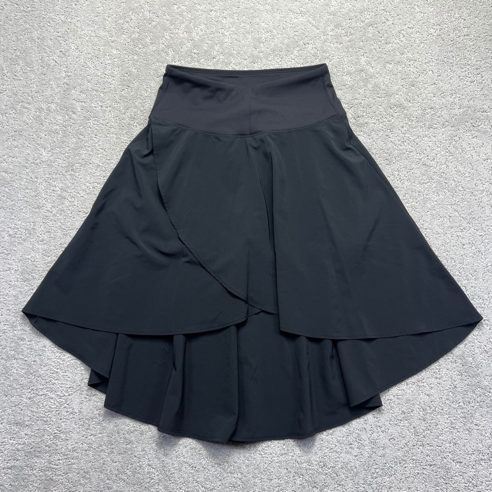 Black Skirt Womens M?? Activewear Flowy Dancewear Stretch Faux Wrap